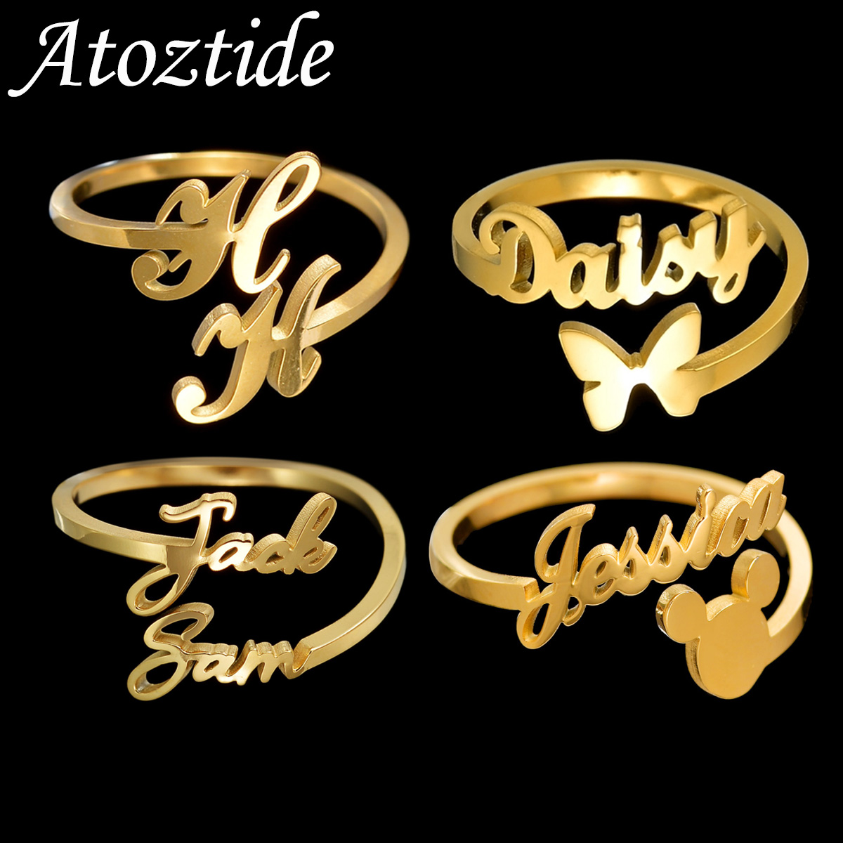 Atoztide แหวนชื่อที่กำหนดเองได - Initial Ring Custom บทวิจารณ์และราคา